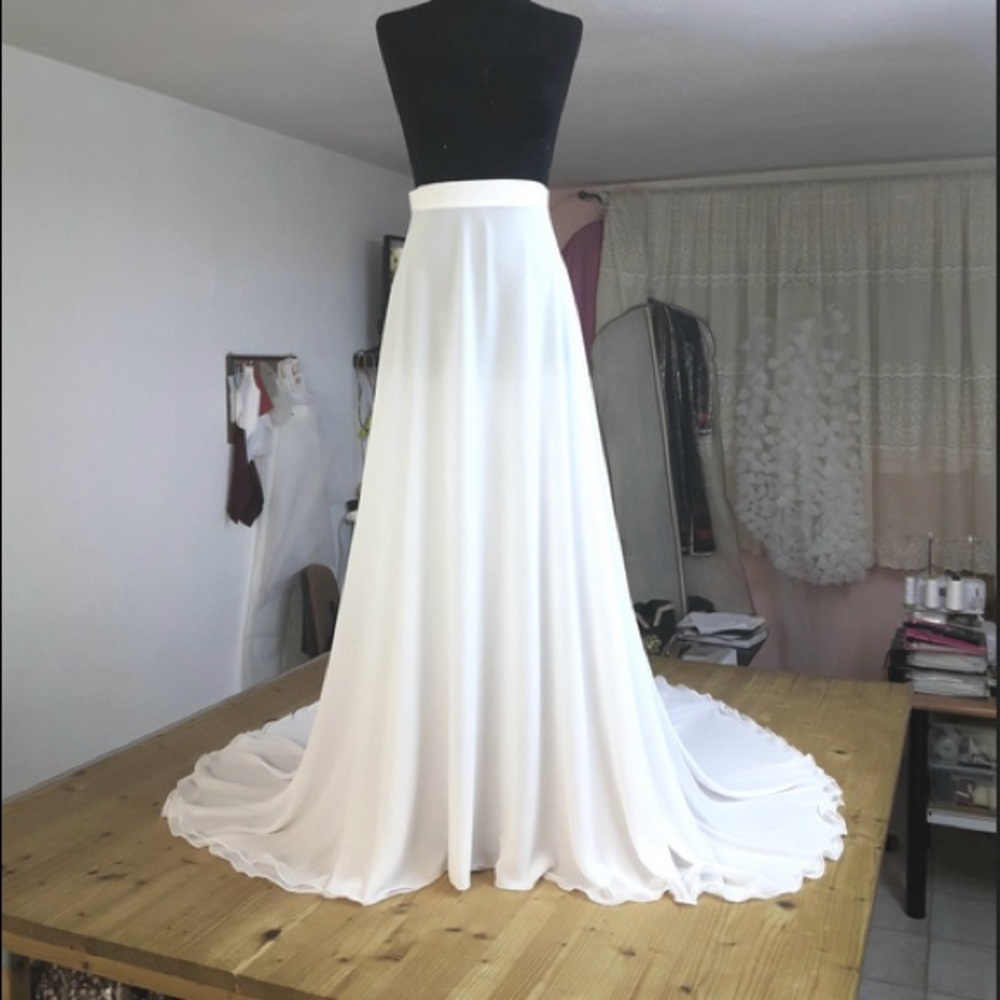 Wedding Dress Chiffon Skirt Overlay
